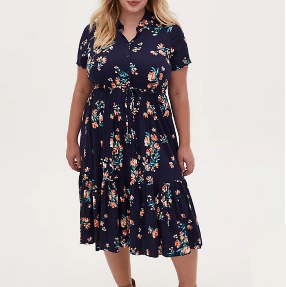 Torrid Navy floral dress